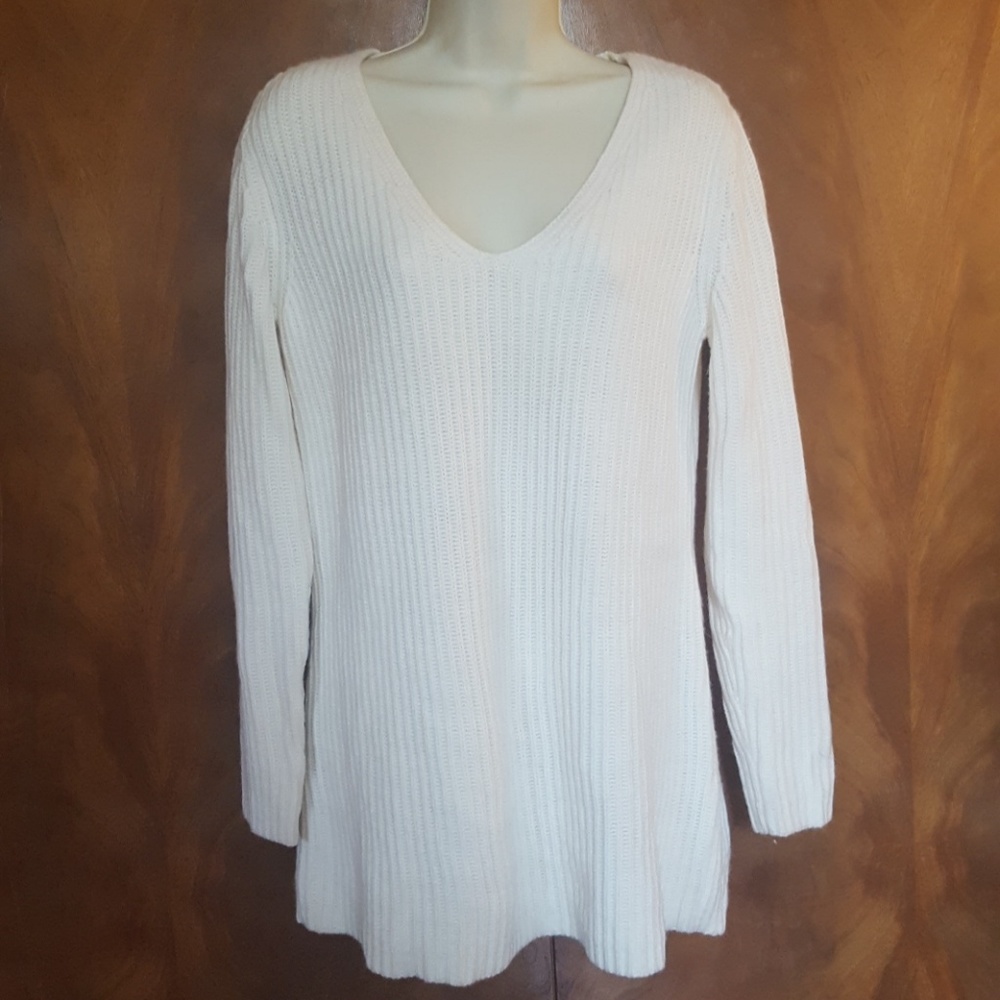 New York & company white sweater m
